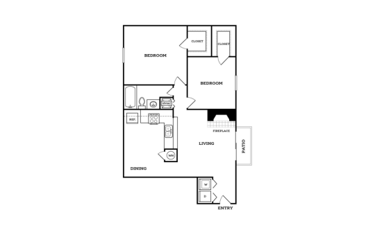 the floor plan for a two bedroom apartment at The  Holden