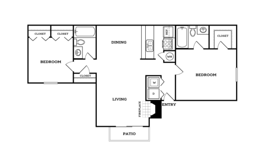 floor plan for the two bedroom apartment at The  Holden